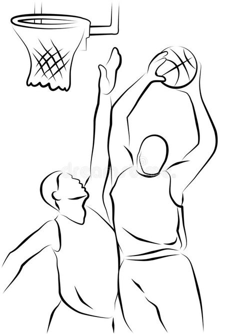 Basketball Players Drawing, Cool Basketball Drawings, Easy Basketball Drawings, Sports Drawings Easy, Basketball Drawings Easy, Drawings Of Basketball, Basketball Art Draw, Basketball Poses Drawing, Athletic Drawing