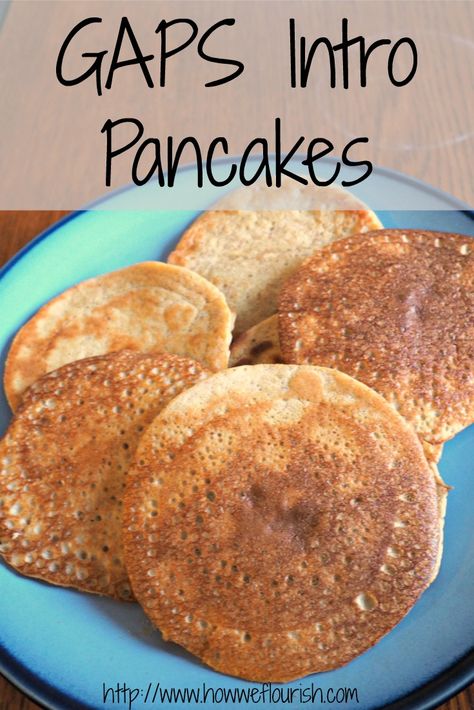 GAPS Intro Pancake Recipe  - Grain-free, nourishing, and delicious with a secret ingredient! Dairy and coconut free, too! Pancakes 3 Ingredients, Gaps Breakfast, Gaps Intro Diet, Gaps Intro, Gaps Diet Recipes, Gaps Recipes, Healing Diet, Scd Recipes, Gaps Diet