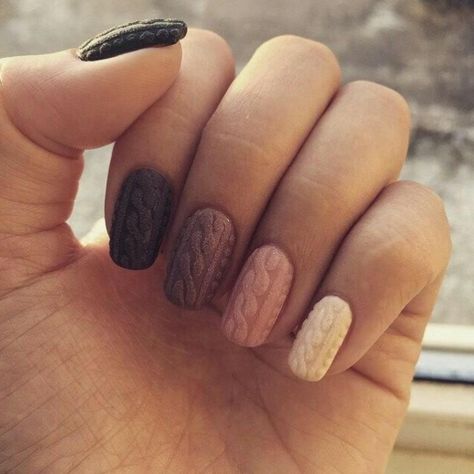 This Is the Coziest Way to Wear Nail Polish This Winter Unghie Nail Art, Sweater Nails, Nail Art Inspiration, Manicure E Pedicure, Gorgeous Nails, Love Nails, Nail Trends, Winter Nails, How To Do Nails