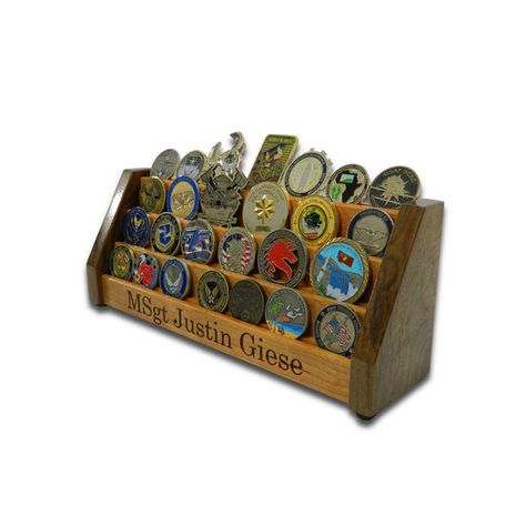 🇺🇸 Proudly display your challenge coin collection with our Vertical Challenge Coin Display. At Legacies of America Woodworking Co, we take immense pride in being American Made - Veteran Built™. Each of our handcrafted products is made with dedication and precision by U.S. military veterans. The Vertical Challenge Coin Display is designed to honor and showcase your treasured coins. Made from high-quality materials, it features: - Premium Construction: Crafted from durable and elegant materia... Challenge Coin Holder, Flag Display Case, Military Challenge Coins, Challenge Coin Display, Flag Display, Cherry Hardwood, Coin Display, Desk Shelf, Coin Collection