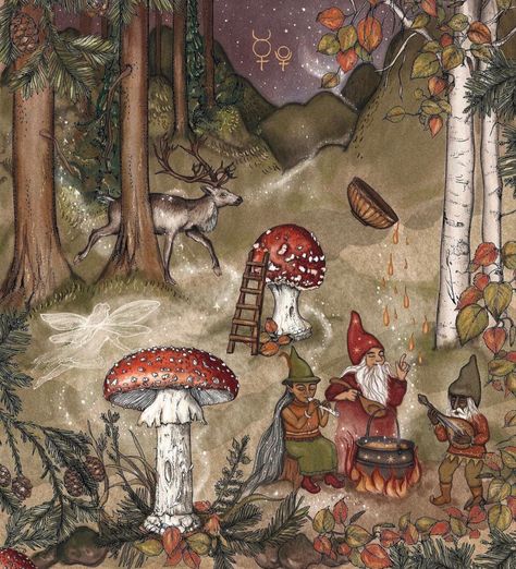 Happy holidays, beloveds!! 🤶🍄🎅🧙Wishing everyone a delicious holiday season filled with lots of nourishing love and indulgence❤️ ✨thank you for all the love and support this year, we’re grateful to all of you. May this family continue to expand in this magic and wonderful way! 🖼 of the Amanita card in our Herbal Astrology Oracle deck written by our hedge witch @adrianaayales and illustrated by @soulart.klerks ❤️‍🔥🕊 #🍄 #gnome #fairy #holidaymagic #oracle #herbalastrology #kitchenwitch #her Astrology Oracle Cards, Herbal Astrology, Herb Correspondences, Mercury Astrology, Gnome Wallpaper, Mushroom Core, Giant Mushroom, Storybook Art, Earth Spirit