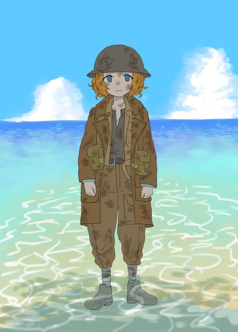 Safebooru - 1girl aaru (kerogero1582) beach belt blue eyes blue sky clouds cloudy sky coat dirty clothes dirty face girls und panzer helmet highres long sleeves military military uniform no pupils ocean orange hair orange pekoe pants tucked in pouch sky solo tied hair uniform | 2878826 Hair Orange, Girls Und Panzer, Blue Sky Clouds, Eyes Blue, How To Make Clothes, Drawing Clothes, Girls High, Picture Search, Orange Hair