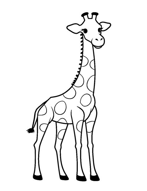 Drawing Of Giraffe Easy, Giraffe Clipart Black And White, Giraffe Simple Drawing, Giraffe Templates Free Printable, Giraffe Coloring Pages Free Printable, Giraffe Drawing Simple, Giraffe Face Drawing, How To Draw A Giraffe, Zoo Animal Drawings