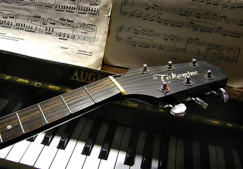 two favorite instruments...piano and guitar Guitar Piano Aesthetic, Guitar And Piano Aesthetic, Piano And Guitar, Music Vibe, Key Signatures, Make A Joyful Noise, Joyful Noise, Easy Guitar, All About Music