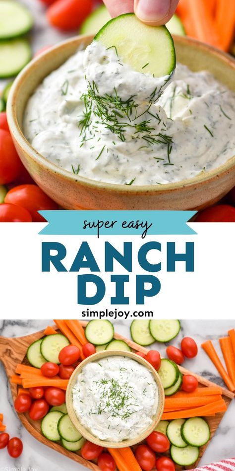 Ranch Dip is a really simple recipe, with most of the ingredients already in your pantry and refrigerator. You will love how delicious this dip is; the perfect snack with some vegetables. Ranch Chip Dip Recipes, Dip For Vegetables Homemade, Knorr Veggie Dip Recipe, Vegetable Dips Recipes Easy, Ranch Dip For Veggies, Ranch Veggie Dip Recipe, Veggie Dip Recipes, Ranch Vegetable Dip, Ranch Dressing Dip Recipes