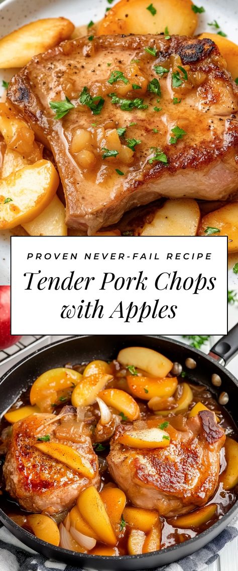 Image for Tender Pork Chops with Apples Christmas Pork Chop Recipes, Gluten Free Baked Pork Chops, Pork Chop With Sweet Potatoes, Pork Chop Recipes Apricot Jam, Pork Chop No Bone Recipes, Italian Baked Pork Chops, Fun Pork Chop Recipes, Apple Onion Pork Chops, Baked Pork Chops And Apples Recipe