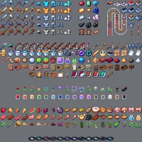 Created a bunch of Minecraft item sprites! : Minecraft Minecraft Create Mod Ideas, Pixel Art Items, Minecraft Items Pixel Art, Minecraft Sprites, Minecraft Create Mod, Minecraft Items, Minecraft Create, Capas Minecraft, Minecraft Images