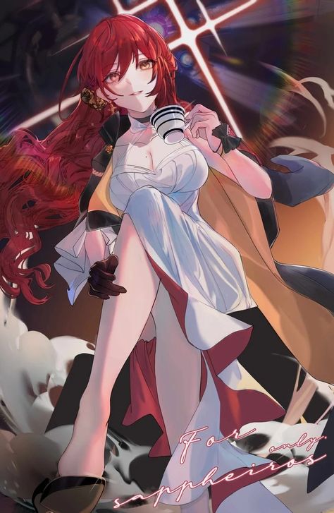 Hsr Himeko, Himeko Honkai, Himeko Murata, Gold Eyes, Space Station, The Space, Anime Character Design, Your Story, Red Hair