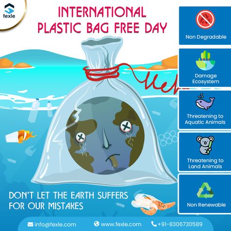 #PlasticBags are hazardous to the environment. This #InternationalPlasticBagFreeDay let’s pledge to stop using plastic bags & do our bit for the planet. As an alternative let's practice use cloth or jute bags & spread awareness about harmful effects of use of Plastic. #PlasticBagFreeDay #Fexle Plastic Bags Pollution, Eliminating Single Use Plastics Poster, Stop Using Plastic Posters, Bond Paper Design, Water Pollution, Booklet Design, Bond Paper, Use Of Plastic, Poster Drawing