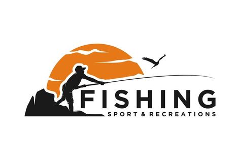 Fishing Silhouette, Logo Color Inspiration, Swimming Posters, Fly Fishing Art, Silhouette Logo, Fish Silhouette, Fish Graphic, Fish Logo, Cartoon Sketches