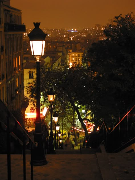 Montmartre Paris Tourist Attractions, Montmartre Paris, Ireland Vacation, Paris Aesthetic, Paris At Night, Paris Photography, Night Owl, Night City, Mood Swings