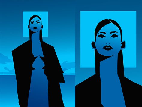 Blue Character Design, Zima Blue, Robert Valley, Vector Illustration People, Images Design, Animated Videos, 2d Art, Editorial Illustration, Black Art