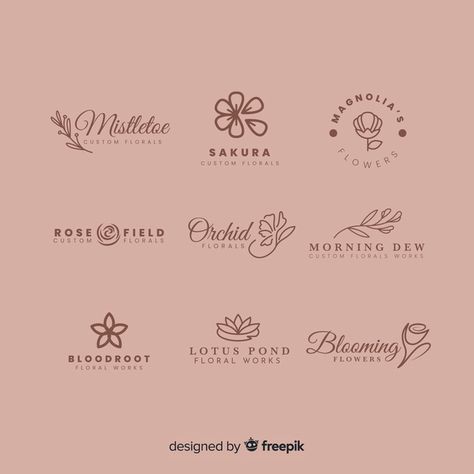 Logo Flor, Rose Line Art, Logo Fleur, Logo Flower, Logo Generator, Floral Words, Florist Logo, Floral Logo Design, Flower Branding