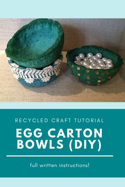 Recycled Egg Cartons, Projects With Egg Cartons, Upcycled Toilet Paper Rolls, Recycling Egg Cartons, Recycled Egg Carton Projects, Upcycle Egg Cartons, Paper Egg Carton Crafts, Egg Carton Bowls, Egg Carton Paper Mache Bowls