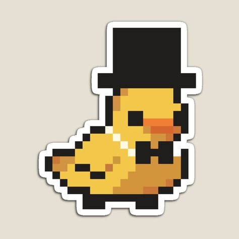 Little Fancy Duck #Sticker #stickers #retro #gamer #gaming #cute #kawaii #buyme #pixel #pixelart #art #digital #drawing #illustration #draw Piskel Art, Easy Pixel Art, Duck Art, Arte 8 Bits, Pixel Drawing, Pixel Art Grid, Pix Art, Graph Paper Art, Iphone Wallpaper Hd Nature