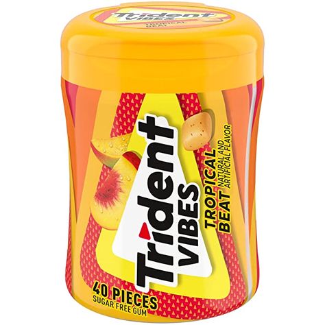 Trident Gum, Gum Flavors, Sugar Free Gum, Flavored Sugar, Sour Patch Kids, Peach Mango, Pink Cupcakes, Care Packages, Chewing Gum