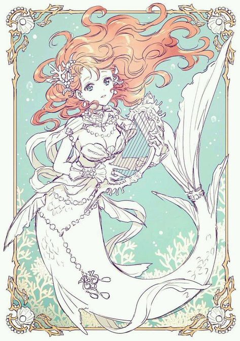 Mermaid Anime, Anime Mermaid, Manga Tutorial, Mermaid Drawings, Disney Princess Art, Princess Art, Mermaid Art, 판타지 아트, Art And Illustration