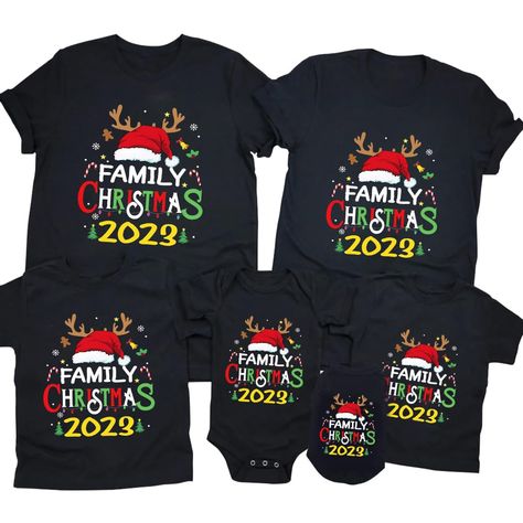 Matching Family Christmas Pajamas Shirts, Christmas T Shirt Ideas Family, Christmas Tshirt Ideas Family, Christmas Family Shirts Ideas, Merry And Bright Shirt, Christmas Shirts Family, Matching Family Christmas Shirts, Wifey Sweatshirt, Family Couple