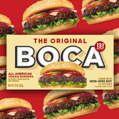 The Original BOCA All American Veggie Burgers Boca Burger, Low Sugar Protein Bars, Burgers Recipes, Meatless Burgers, Daycare Forms, Recipe Builder, No Calorie Snacks, Veggie Burgers, Tasty Vegetarian Recipes