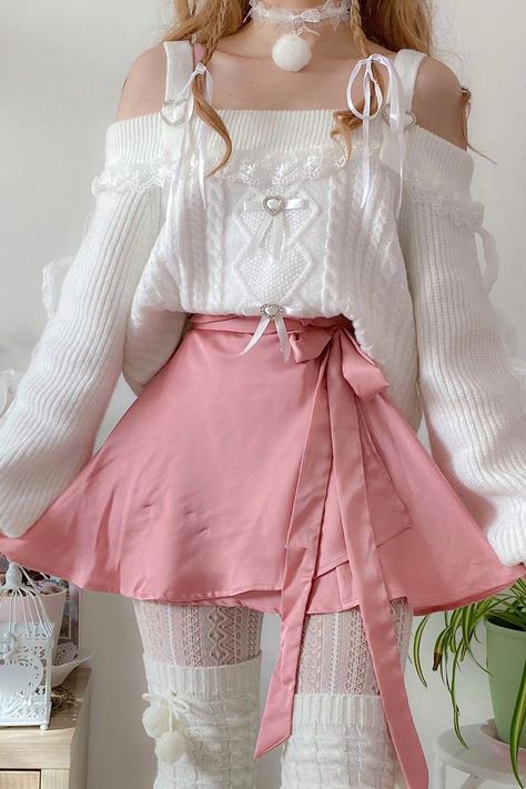 Gala Inspo Outfits, Pastel Aesthetic Clothing, Kawaii Date Outfit, Dollcore Outfits, Simpul Dasi, Cute Pink Outfits, Kawaii Outfit Ideas, Kawaii Fashion Outfits, Pink Outfits