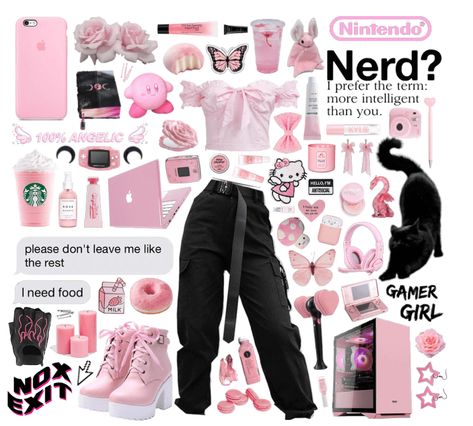 Pink Egirl, Gamer Girl Outfit, Gamer Fashion, Space Outfit, Outfit Challenge, Girly Pictures, Outfit Maker, Outfit Shoplook, Gamer Girl