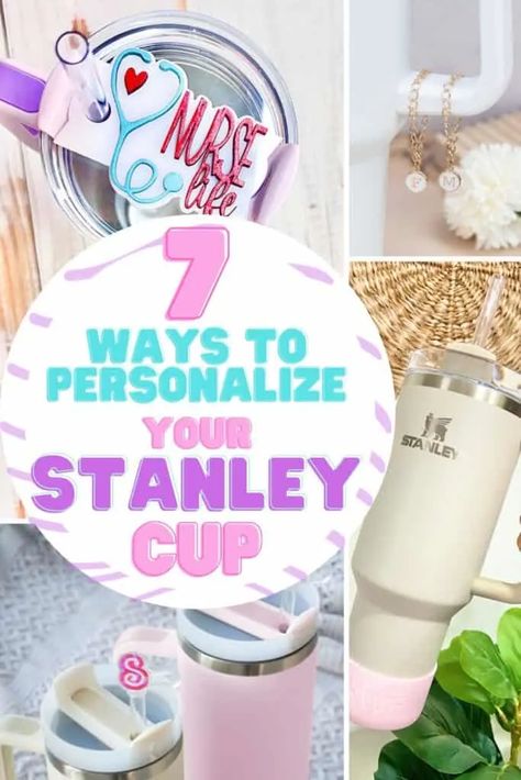 Personalize Your Stanley Cup: 7 Creative DIY Ideas - Stanley Cup Cricut Design, Cute Stanley, Stanley Mug, Stanley Name, Easy Crafts To Sell, Elegant Names, Cup Accessories, Diy Charm Bracelet, Diy Cups