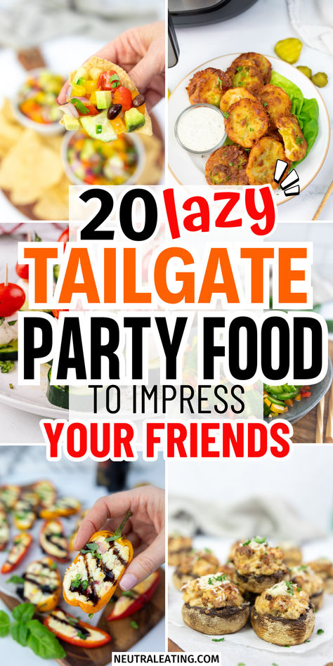 A collage of new york giants tailgate food and tailgate food bar ideas perfect for appetizers for kids bday party Appetizers Restaurant, Easy Tailgate Snacks, Breakfast Tailgate Food, Potluck Ideas For Work, Tailgate Food Cold, Party Appetizers Easy Crowd Pleasers, Fall Finger Foods, Fall Potluck, Fast Appetizers Easy