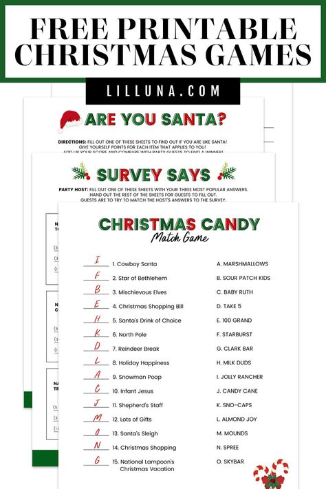 Christmas Games For Family Funny Free Printable, Christmas Pictures Diy, Free Printable Christmas Games, Free Christmas Games, Christmas Word Scramble, Christmas Trivia Games, Christmas Games For Adults, Amazing Christmas Trees, Lil Luna