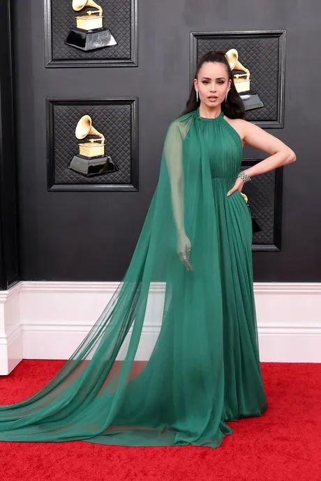 Grammys 2022, 2022 Red Carpet, Sophia Carson, Grammys Red Carpet, Valentino Couture, Carpet Looks, Sofia Carson, Red Carpet Dresses, Red Carpet Looks