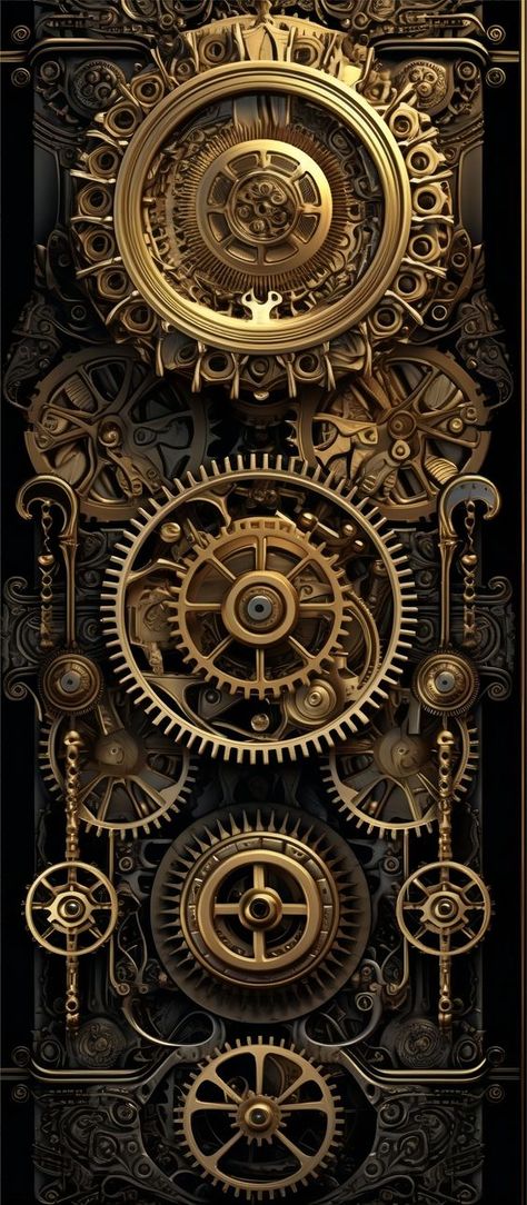 Steampunk Wallpaper Backgrounds, Cogs And Gears Aesthetic, Steampunk Aesthetic Wallpaper, Steam Punk Wallpaper, Steampunk Iphone Wallpaper, Steampunk Texture, Steampunk Mandala, Sunset Phone Wallpaper, Steampunk Door