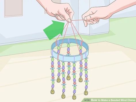 Glass Bead Wind Chimes Diy, Diy Windchimes Ideas Unique, Garden Sun Catchers Diy, Outdoor Bead Crafts, How To Make A Windchime, Easy Crafts With Beads, Ideas With Beads Diy Projects, Diy Crystal Hanging Decor, How To Make Beaded Suncatchers