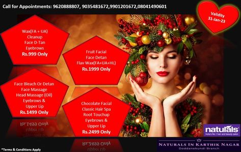 “Self-care starts with skincare.” **Christmas & New year" OFFERS VALID ONLY TILL 31-Jan-2023.... We Welcome you to... Naturals Unisex Family Salon Karthik Nagar Doddanekundi Call for Appointments: 9620888807, 9035481672,9901201672,08041490601 https://www.facebook.com/naturalsinkarthikngr/ #IndiasNo1Salon #SalonChainIndia #NaturalsHaircut #Haircut #Haircare #SafeSalon #SOP #NaturalsSalon Christmas Salon Offers, New Year Offer Poster Design, Christmas Salon, Skincare Christmas, Salon Christmas, Chocolate Facial, Salon Offers, D Tan, New Year Offers