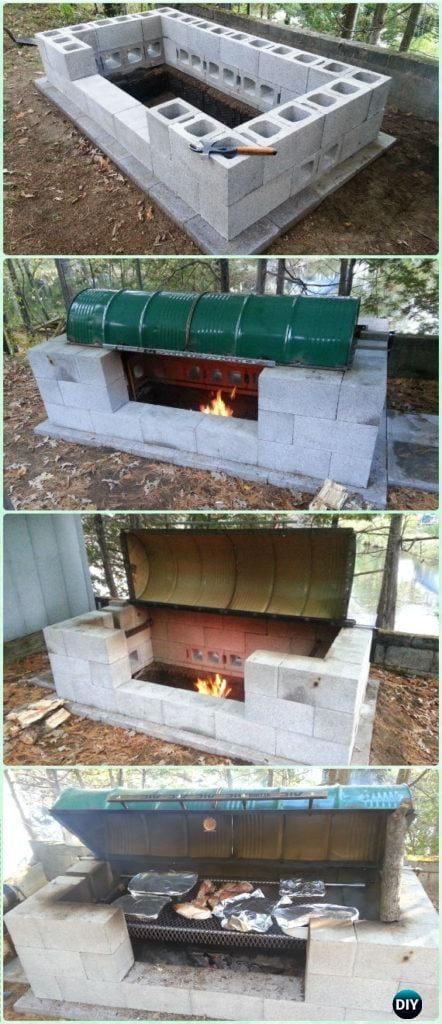 Backyard Bbq Pit, Cinder Block Fire Pit, Backyard Bbq Grill, Beautiful Outdoor Furniture, Cinder Blocks, Bbq Grill Design, Backyard Grilling, Bbq Pit, Cinder Block