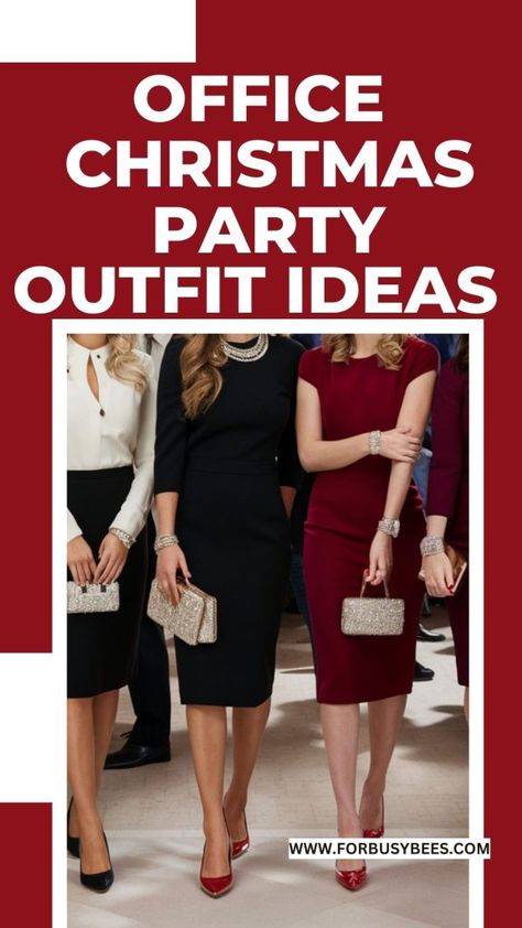 office Christmas party outfit ideas Work Holiday Cocktail Dress, Office Christmas Party Outfit Black Women, Job Christmas Party Outfit, Winter Office Party Outfits, Christmas Work Lunch Outfit, Christmas Office Outfits, Office Cocktail Party Outfits, Christmas Work Party Outfit Classy, Office Christmas Party Outfit Casual