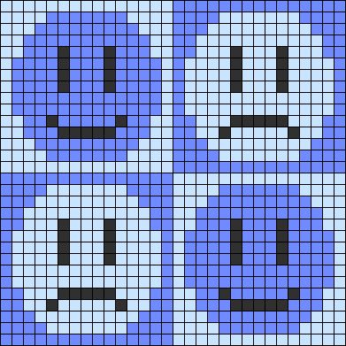 Alpha pattern #135797 | BraceletBook 2 Color Grid Pattern, Smile Alpha Pattern, Smiley Alpha Pattern, Alpha Patterns Beginner, Crochet Grid Patterns Words, Crochet Alpha Pattern Square, Two Color Pixel Art Grid, Alpha Pattern Blanket, Pixel Grid Crochet Blanket