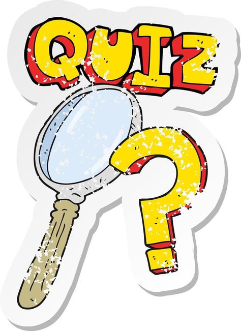 retro distressed sticker of a cartoon quiz symbol Quiz Time Design, Quiz Design, Quiz Time, Masculine Birthday Cards, Vector Cartoon, Decorations Ideas, Screen Wallpaper, A Cartoon, Round Stickers