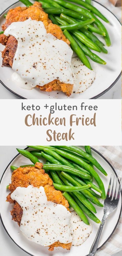 Gluten Free Steak Fingers, Keto Country Fried Steak, Gf Chicken Fried Steak, Keto Steak Sides, Gluten Free Beef Recipes For Dinner, Gluten Free Cube Steak Recipes, Gluten Free Chicken Fried Chicken, Keto Breading For Frying, Gluten Free Country Fried Steak