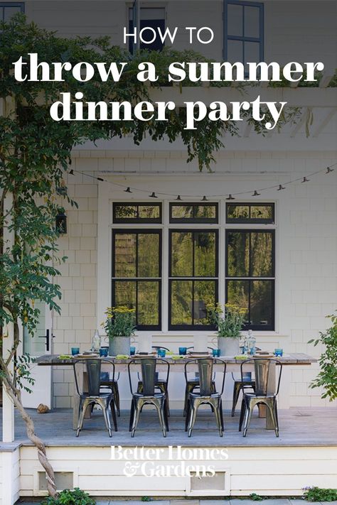 A summer dinner party is a perfect excuse to gather your friends and family and enjoy the warm weather together. We've rounded up our best summer party hacks to make this the easiest dinner party ever! #entertainingideas #hostesstips #partyideas #bhg Summer Party Hacks, Summer Dinner Party Menu, Holiday Entertaining Decor, Party Entrees, Dinner Party Favors, Easiest Dinner, Entertaining Menu, Summer Party Ideas, Country Dinner