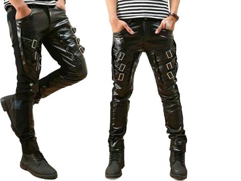 Smart Buys! Men Gothic Punk Buckles Black PU Faux Leather Pants starting from $69.99 See more. 🤓 #PunkRavePants #NuGothPants #TrippPants #FetishWear #BikerPants #VintageClothing #MenStreetWear #MenTrousers #SteampunkPants #MenClothing Steampunk Pants, Tripp Pants, Gothic Pants, Biker Pants, Mid Waist Jeans, Men Trousers, Belted Pants, Gothic Punk, Faux Leather Pants