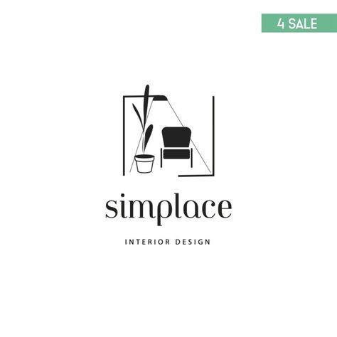 Minimal logo design for interior designer Visiting Cards Design For Interior Designer, Interior Firm Logo, Interior Design Logo Ideas, Interior Decor Logo, Interior Logo Design, Interior Design Logos, Interior Design Logo Inspiration, Office Hub, Room Logo