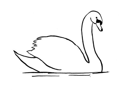 Swan Drawing Step by Step Draw A Swan, Goose Drawing, Swan Drawing, Mothers Day Drawings, Swan Tattoo, Swan Pictures, Swan Painting, Duck Drawing, Outline Images