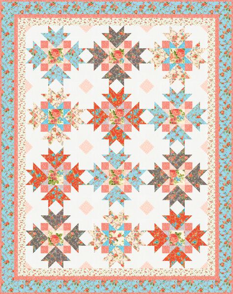 Rose Garden Quilt Block Pattern, Garden Quilts Ideas, Rose Garden Quilt, Triangle Quilts, Scrappy Quilt Patterns, Rose Quilt, Quilt Care, Beginner Quilt Patterns, Garden Quilt