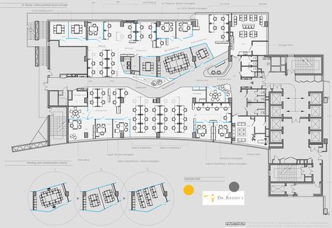 Office design concept Open Office Layout, Office Layout Plan, Office Design Concepts, Open Concept Office, Office Space Planning, Office Floor Plan, Innovative Office, Interior Design Layout, Desain Quilling