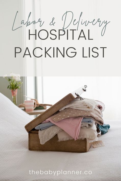 A simple birth packing list for labor and delivery for a hospital birth. includes list for mom, baby, and partner. what to put in your hospital bag for birth. #hospitalpackinglist #birthpackinglist #hospitalbag Packing List Hospital Bag, Hospital Bag For Delivery, Hospital Packing List, Baby Packing List, Packing Hospital Bag, Delivery Hospital, Baby Planner, Hospital Blankets, 4th Trimester