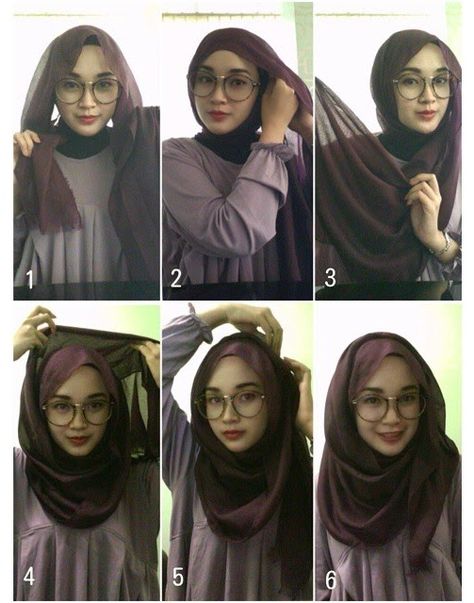 Hijab With Glasses, Square Hijab Tutorial, How To Wear Hijab, Simple Hijab Tutorial, Hijab Inspiration, Hijab Simple, Hijab Wedding, Simple Hijab, Hijab Style Tutorial