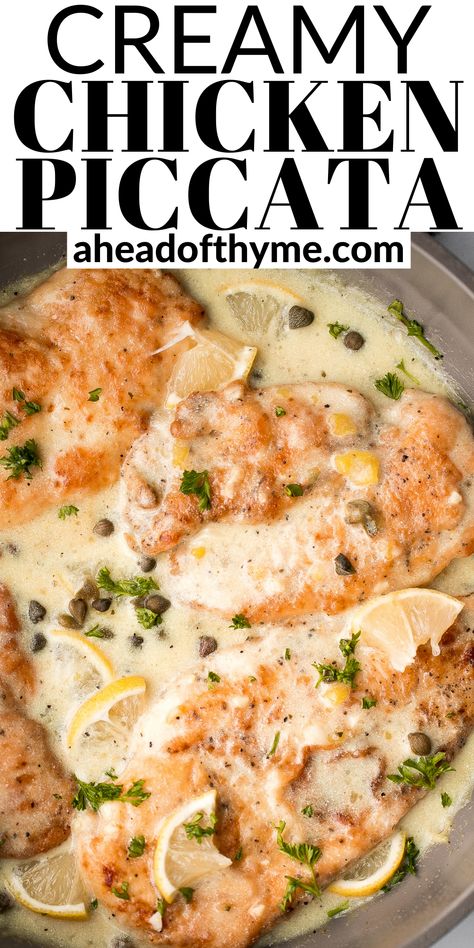 Easy Creamy Lemon Chicken, Creamy Chicken Piccata Recipe, Creamy Lemon Chicken Piccata, Creamy Chicken Piccata, Chicken Piccata With Capers, Creamy Chicken Breast Recipes, Chicken Piccata Easy, Chicken Piccata Pasta, Lemon Chicken Piccata