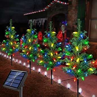 Solar Christmas Decorations, Solar Christmas Tree, Christmas Pathway Lights, Outdoor Tree Lighting, Solar Christmas Lights, Pathway Lights, Decorative Garden Stakes, Outdoor Christmas Tree, Panel Solar