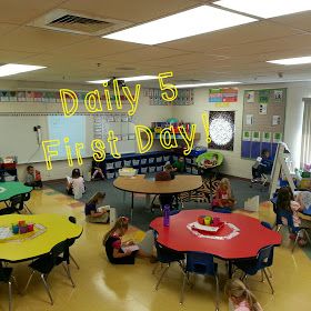 Daily 5 Kindergarten, Daily 5 Stations, Letter Sounds Kindergarten, Beginning Of Kindergarten, Daily Five, Kindergarten Language Arts, Kindergarten Centers, Kindergarten First Day, Reading Centers