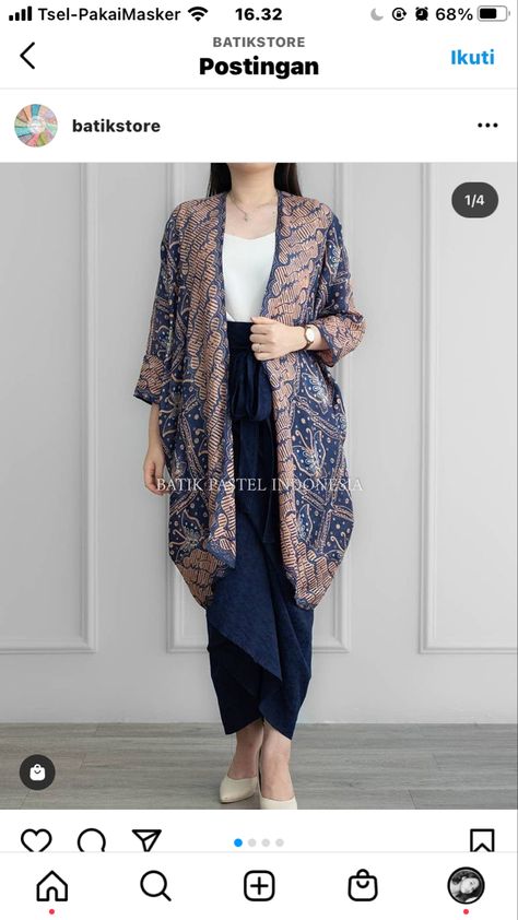 Batik Dress Modern Hijab, Outer Lebaran, Outer Batik Modern Hijab, Model Outer Batik, Dress Batik Hijab, Model Tunik Batik Modern, Outer Batik Casual, Dress Batik Modern Fashion Style, Batik Modern Fashion Style