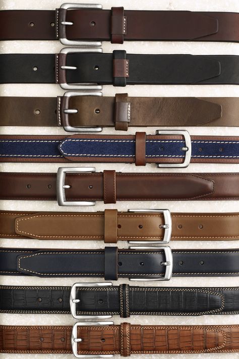 Pull it Together: From jeans to a suit, your look isn't complete without a good Johnston & Murphy belt. Black, Johnston Murphy, Suits You, Belts, Blue, White